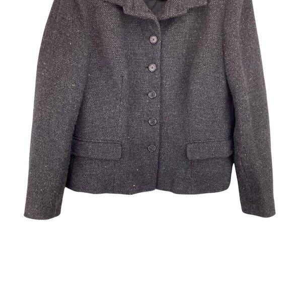 Lauren Ralph Lauren Blazer Jacket Size 16 Wool Blend Charcoal Gray Single Breast - Picture 4 of 9